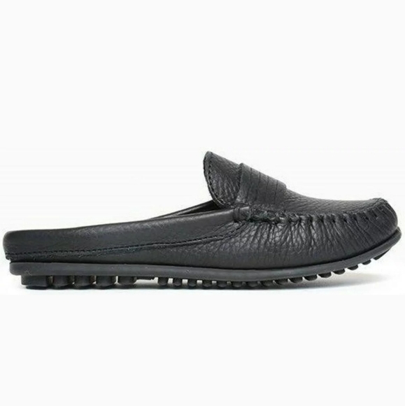 Handmade Minnetonka soft Leather Slip On mule in black “Kate” - Picture 3 of 8